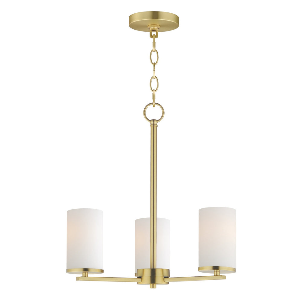 Maxim - Three Light Chandelier - Lateral - Satin Brass- Union Lighting Luminaires Decor