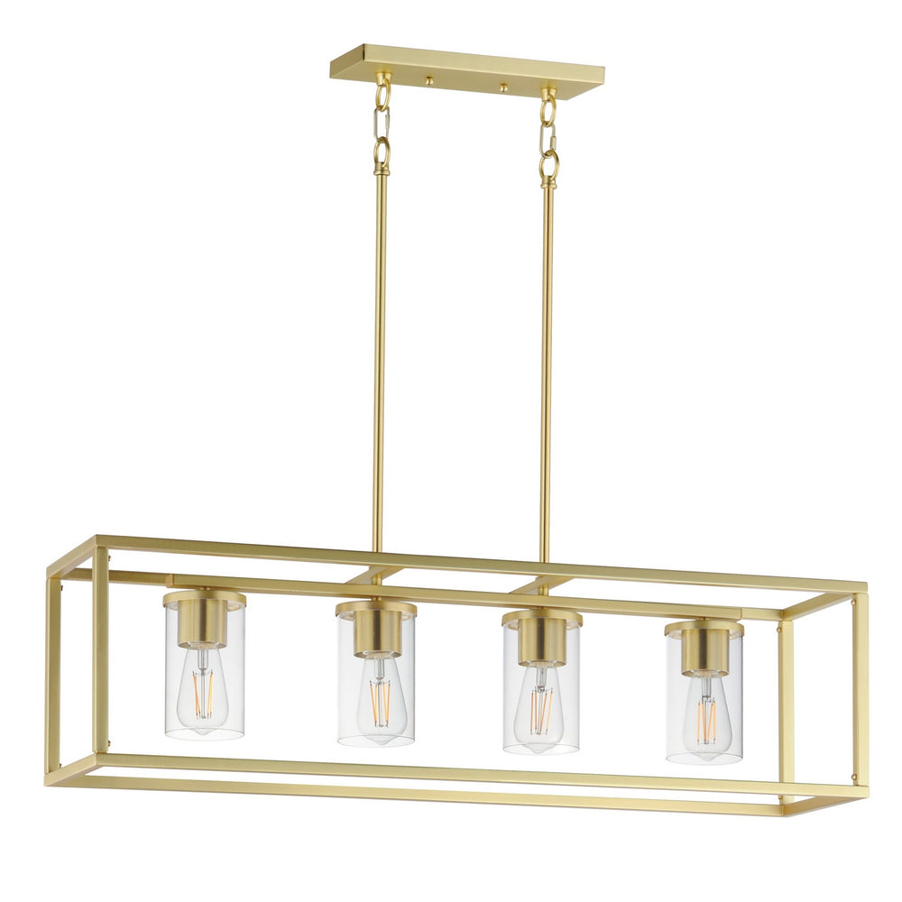 Maxim - Four Light Linear Pendant - Lateral - Satin Brass- Union Lighting Luminaires Decor