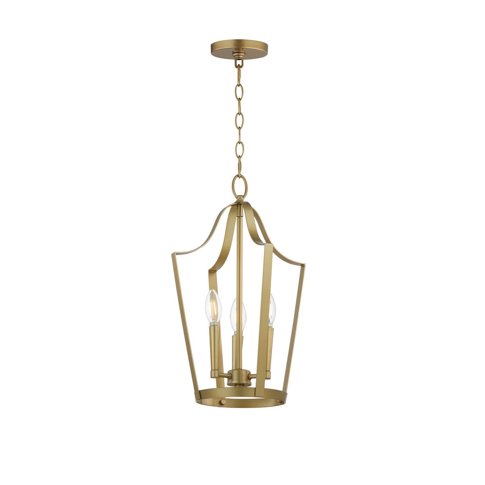Maxim - Three Light Pendant - Arden - Natural Aged Brass- Union Lighting Luminaires Decor