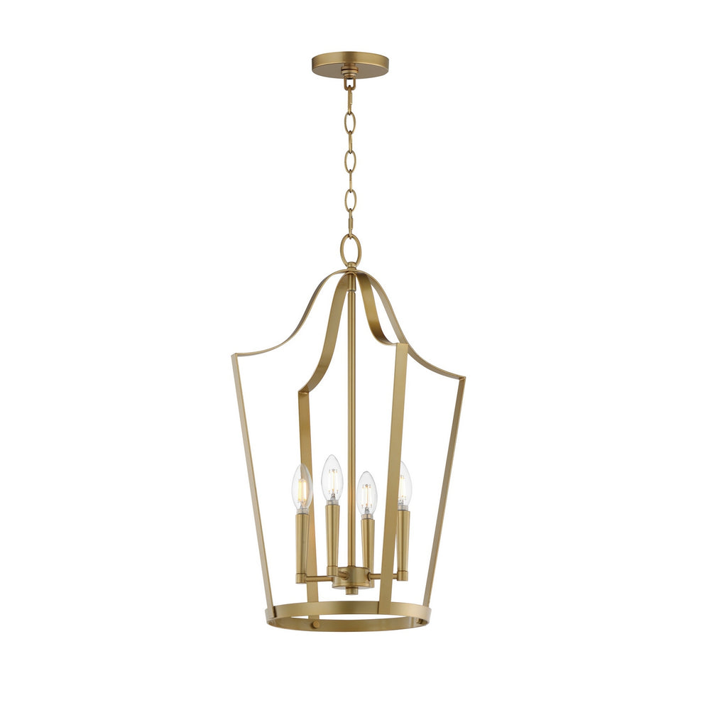 Maxim - Four Light Pendant - Arden - Natural Aged Brass- Union Lighting Luminaires Decor