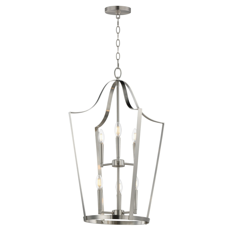 Maxim - Six Light Pendant - Arden - Satin Nickel- Union Lighting Luminaires Decor