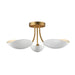 Maxim - Three Light Semi Flush Mount - Maris - White/Natural Aged Brass- Union Lighting Luminaires Decor