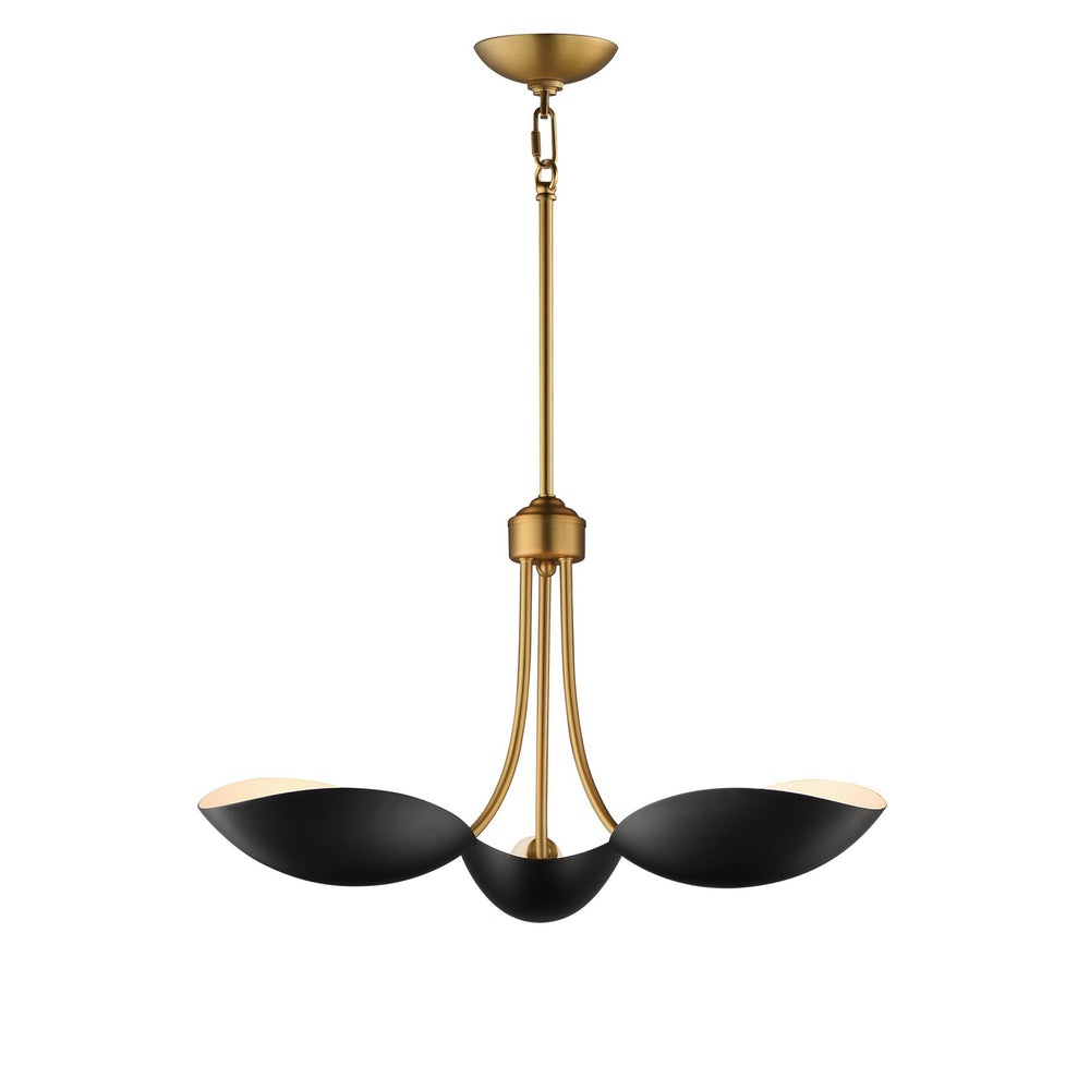 Maxim - Three Light Pendant - Maris - Black / Natural Aged Brass- Union Lighting Luminaires Decor