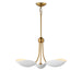 Maxim - Three Light Pendant - Maris - White/Natural Aged Brass- Union Lighting Luminaires Decor