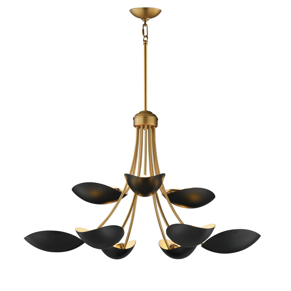 Maxim - Nine Light Chandelier - Maris - Black / Natural Aged Brass- Union Lighting Luminaires Decor