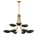 Maxim - Nine Light Chandelier - Maris - Black / Natural Aged Brass- Union Lighting Luminaires Decor