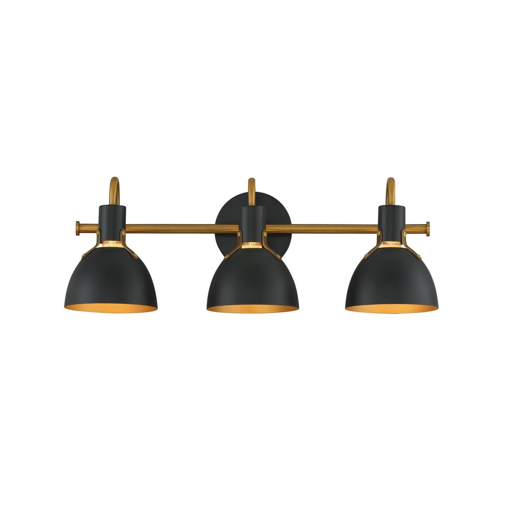 Maxim - Three Light Wall Sconce - Dusk - Black / Antique Brass- Union Lighting Luminaires Decor