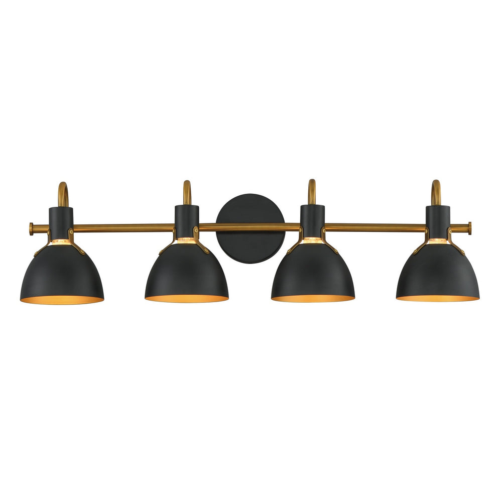 Maxim - Four Light Wall Sconce - Dusk - Black / Antique Brass- Union Lighting Luminaires Decor