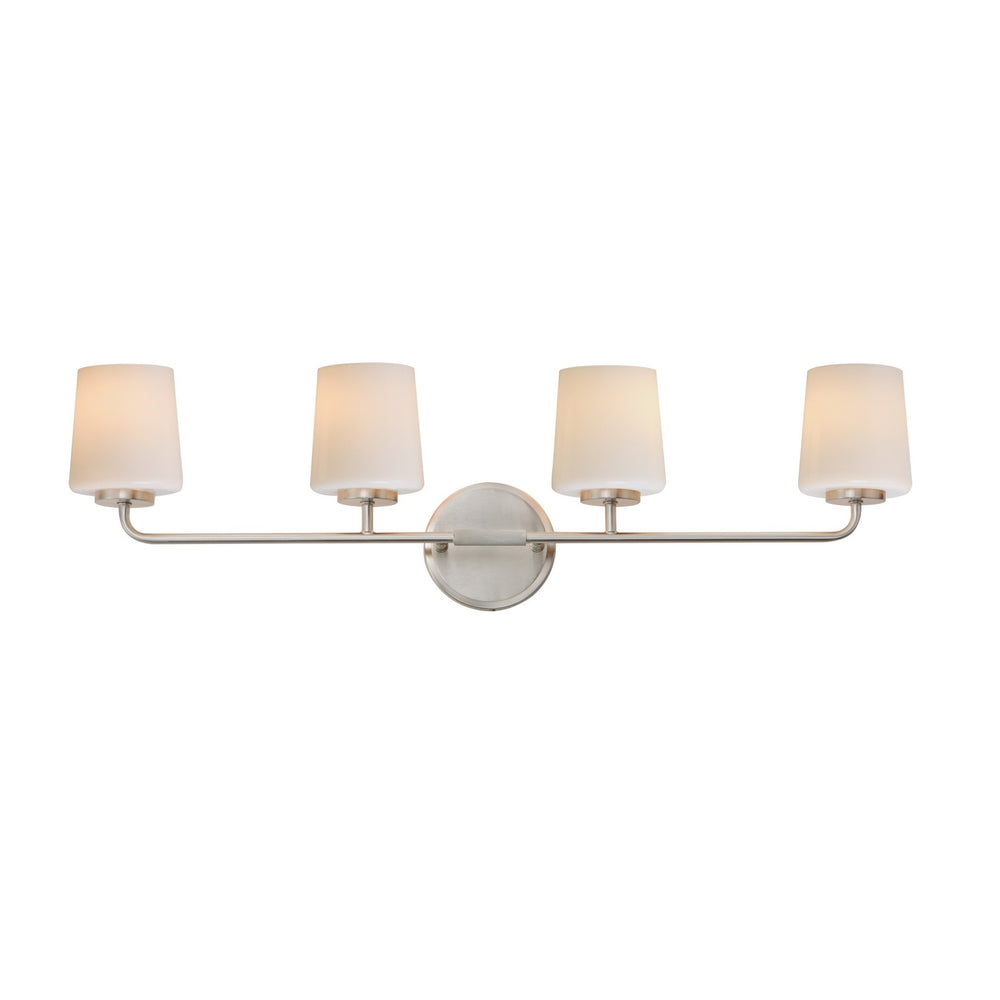 Maxim - Four Light Bath Vanity - Durham - Satin Nickel- Union Lighting Luminaires Decor