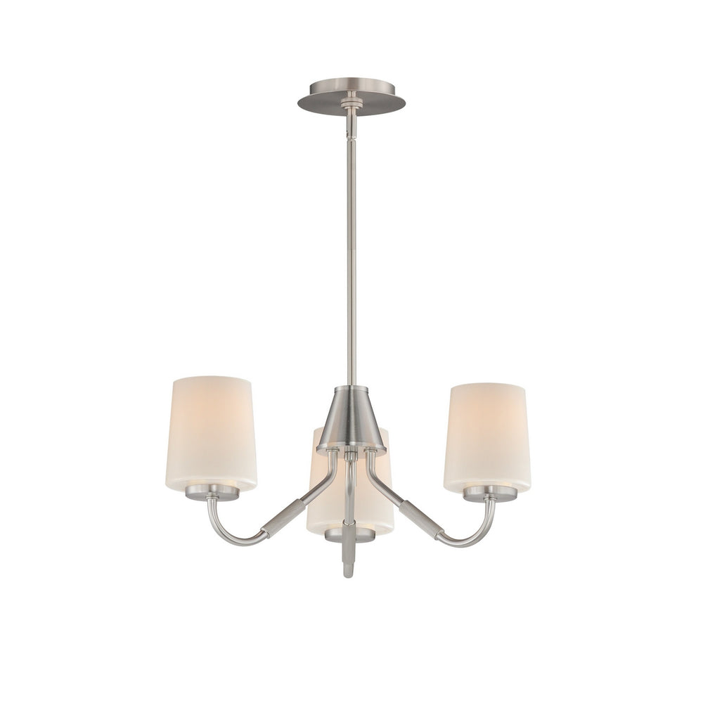 Maxim - Three Light Chandelier - Durham - Satin Nickel- Union Lighting Luminaires Decor