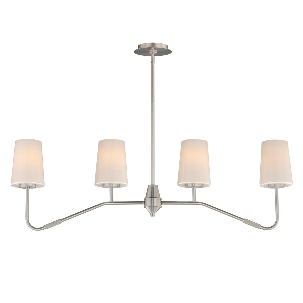 Maxim - Four Light Linear Chandelier - Durham - Satin Nickel- Union Lighting Luminaires Decor