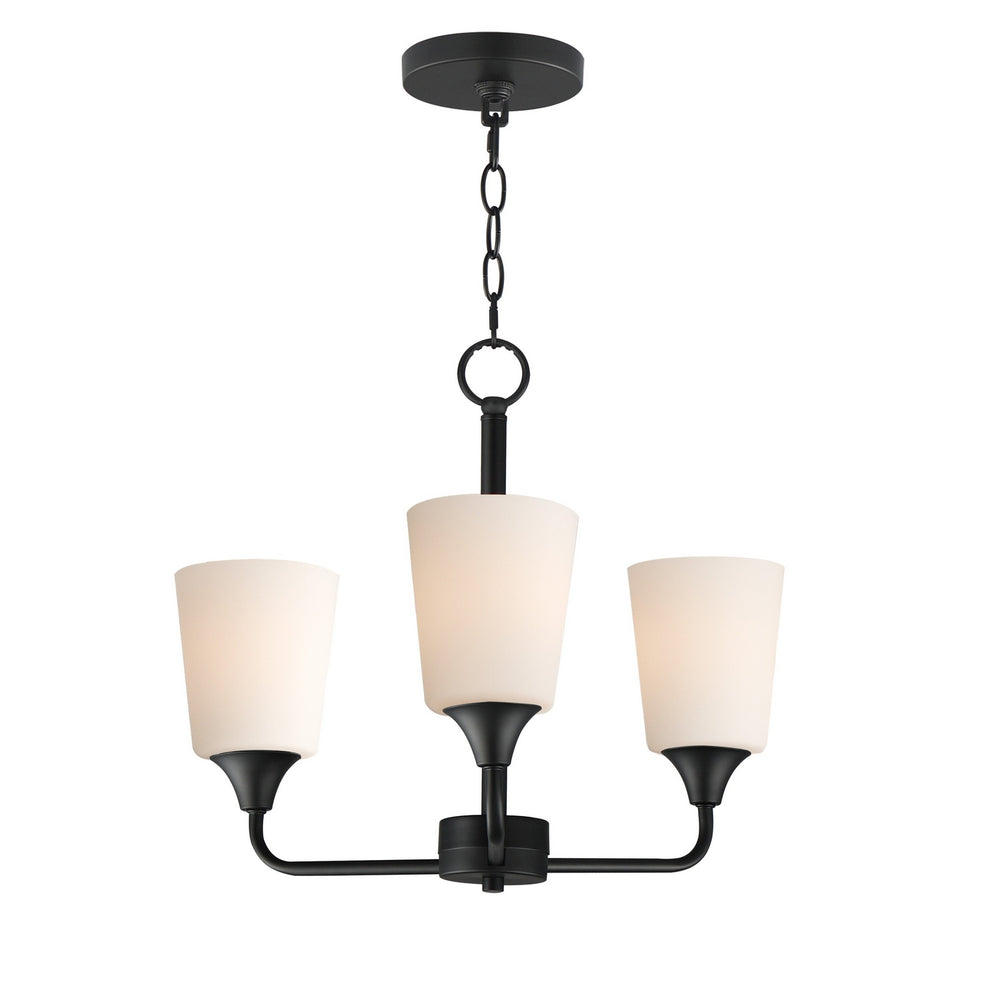 Maxim - Three Light Chandelier - Hudson - Black- Union Lighting Luminaires Decor