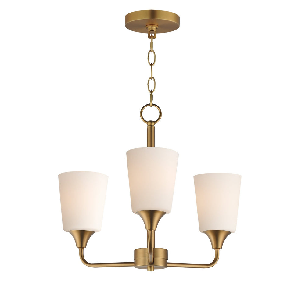 Maxim - Three Light Chandelier - Hudson - Natural Aged Brass- Union Lighting Luminaires Decor