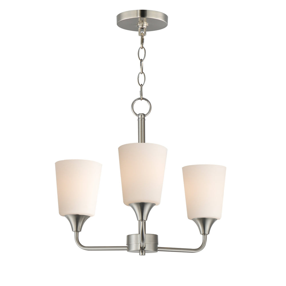 Maxim - Three Light Chandelier - Hudson - Satin Nickel- Union Lighting Luminaires Decor