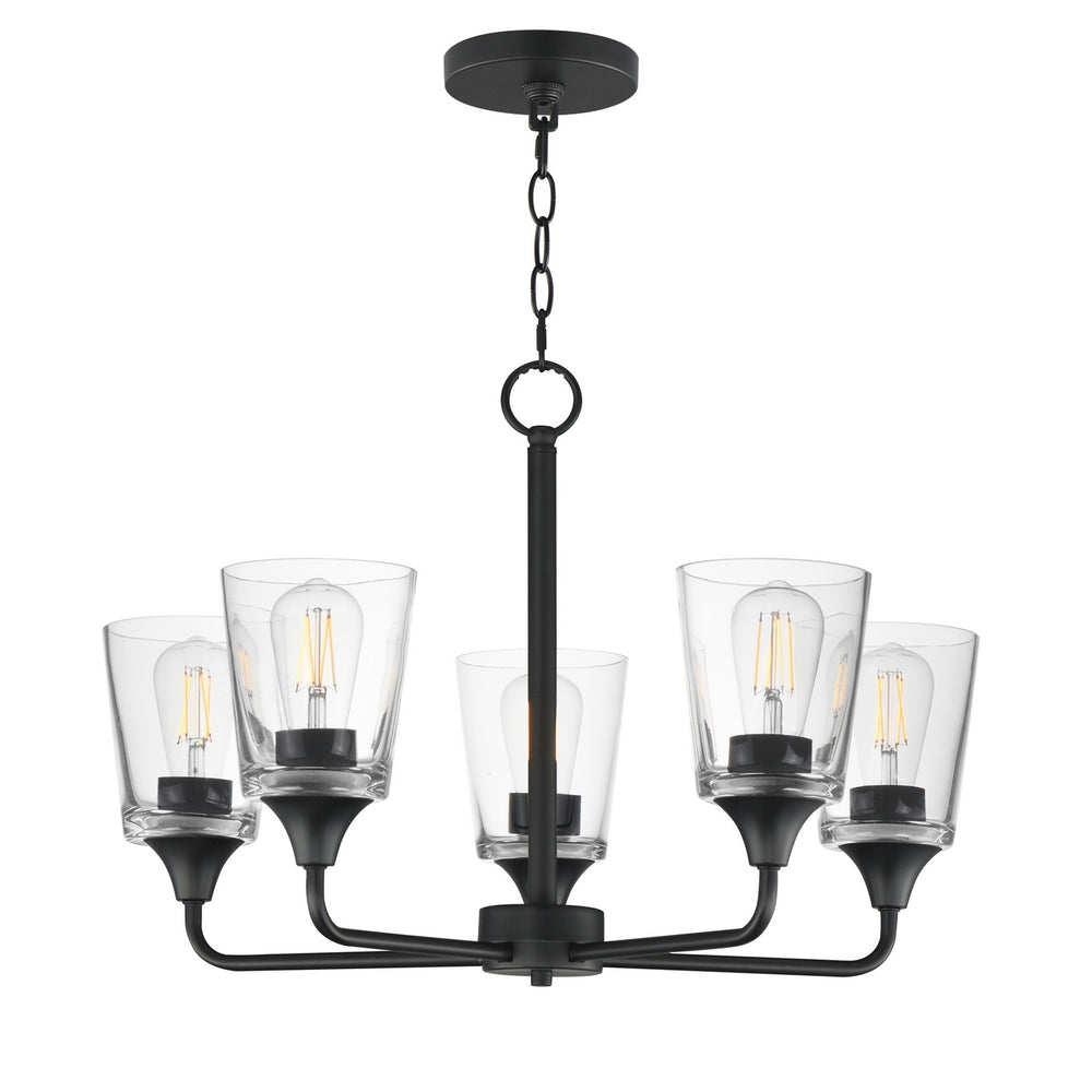Maxim - Five Light Chandelier - Hudson - Black- Union Lighting Luminaires Decor