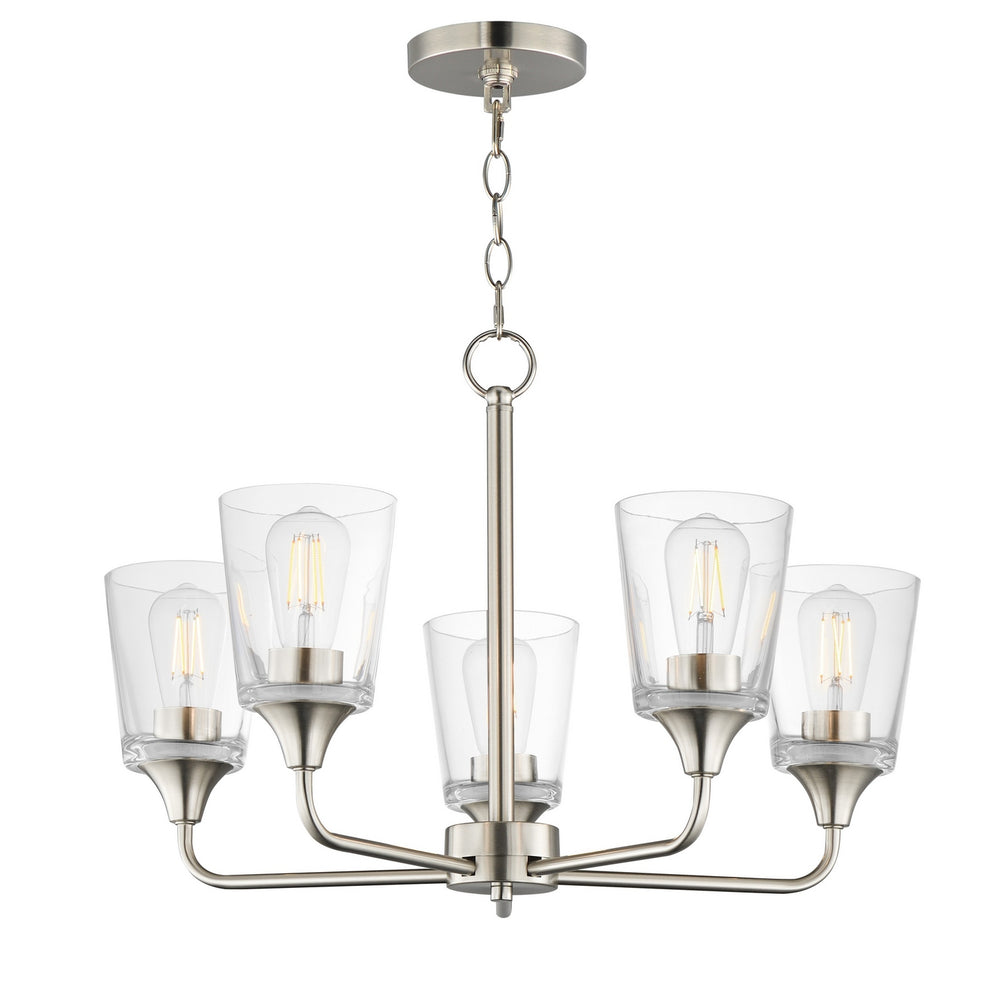 Maxim - Five Light Chandelier - Hudson - Satin Nickel- Union Lighting Luminaires Decor