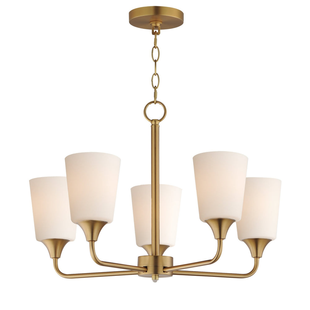 Maxim - Five Light Chandelier - Hudson - Natural Aged Brass- Union Lighting Luminaires Decor