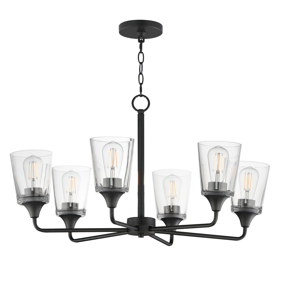 Maxim - Six Light Chandelier - Hudson - Black- Union Lighting Luminaires Decor