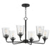 Maxim - Six Light Chandelier - Hudson - Black- Union Lighting Luminaires Decor