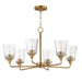Maxim - Six Light Chandelier - Hudson - Natural Aged Brass- Union Lighting Luminaires Decor