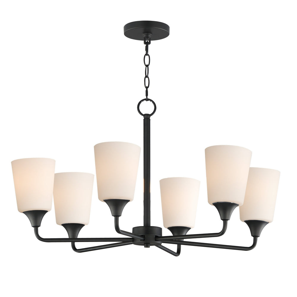 Maxim - Six Light Chandelier - Hudson - Black- Union Lighting Luminaires Decor