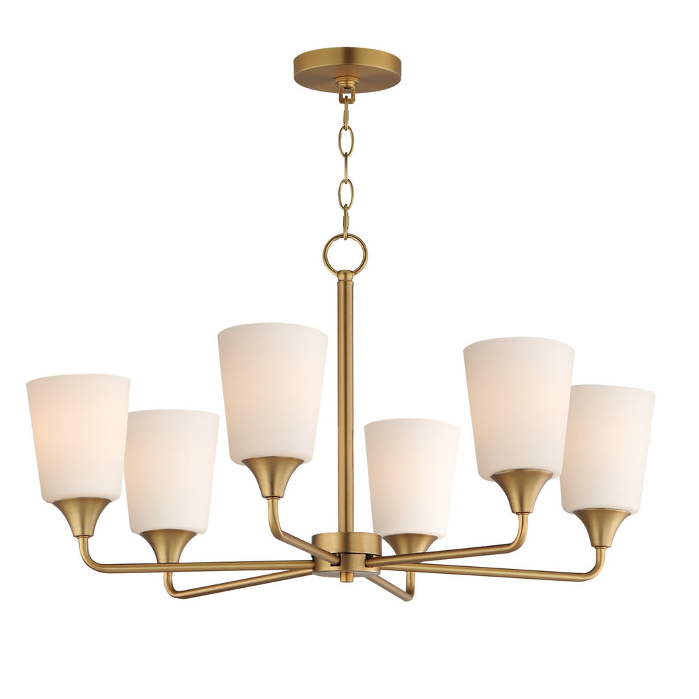 Maxim - Six Light Chandelier - Hudson - Natural Aged Brass- Union Lighting Luminaires Decor