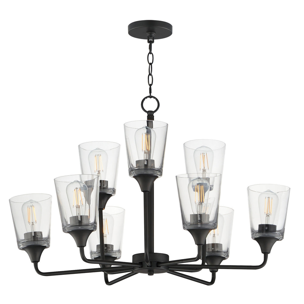 Maxim - Nine Light Chandelier - Hudson - Black- Union Lighting Luminaires Decor