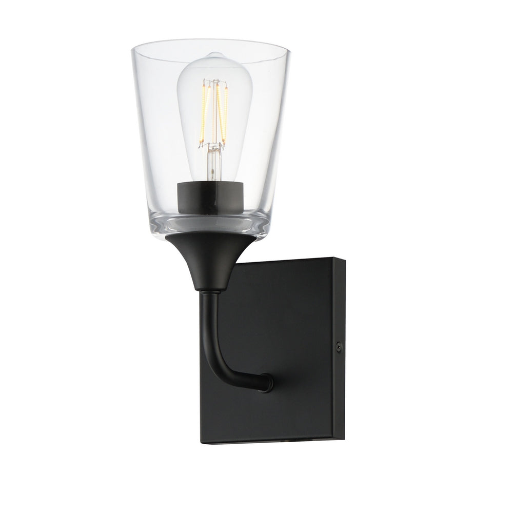 Maxim - One Light Wall Sconce - Hudson - Black- Union Lighting Luminaires Decor