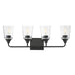 Maxim - Four Light Bath Vanity - Hudson - Black- Union Lighting Luminaires Decor