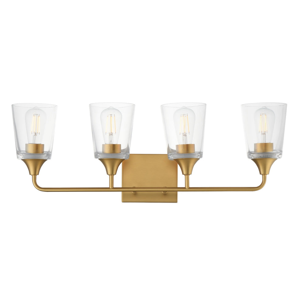 Maxim - Four Light Bath Vanity - Hudson - Natural Aged Brass- Union Lighting Luminaires Decor