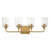 Maxim - Four Light Bath Vanity - Hudson - Natural Aged Brass- Union Lighting Luminaires Decor