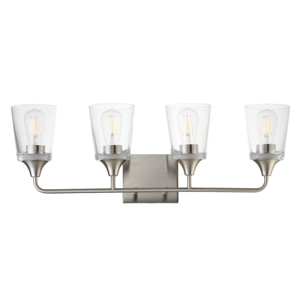 Maxim - Four Light Bath Vanity - Hudson - Satin Nickel- Union Lighting Luminaires Decor
