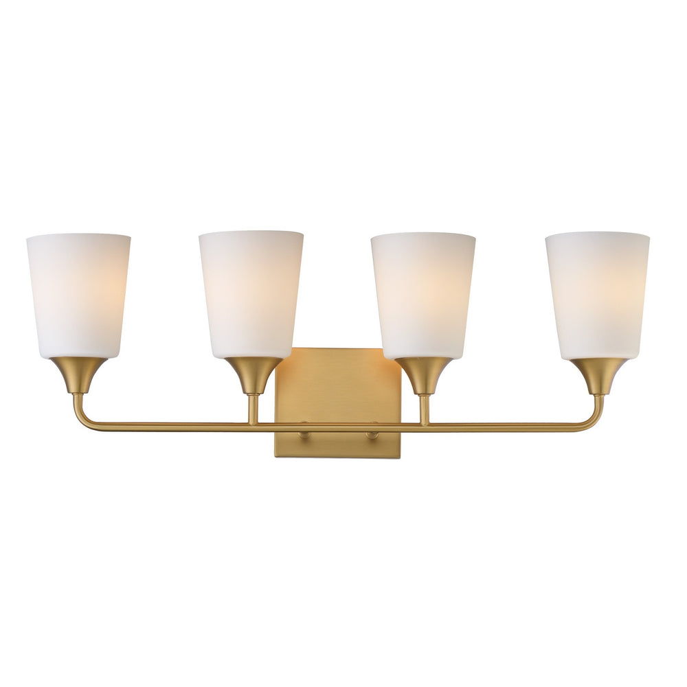 Maxim - Four Light Bath Vanity - Hudson - Natural Aged Brass- Union Lighting Luminaires Decor