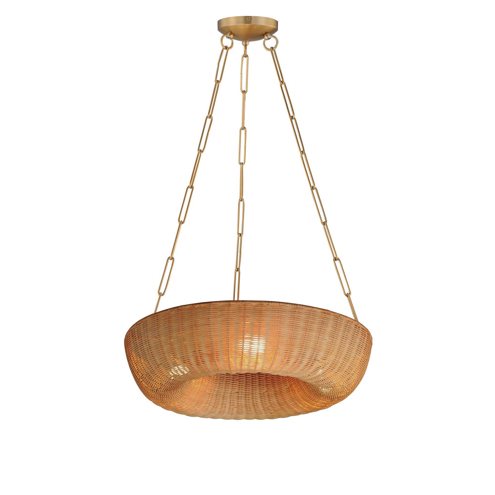 Maxim - Three Light Pendant - Bower - Natural Aged Brass- Union Lighting Luminaires Decor