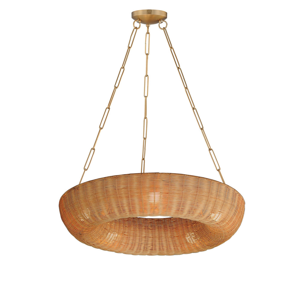 Maxim - Five Light Pendant - Bower - Natural Aged Brass- Union Lighting Luminaires Decor