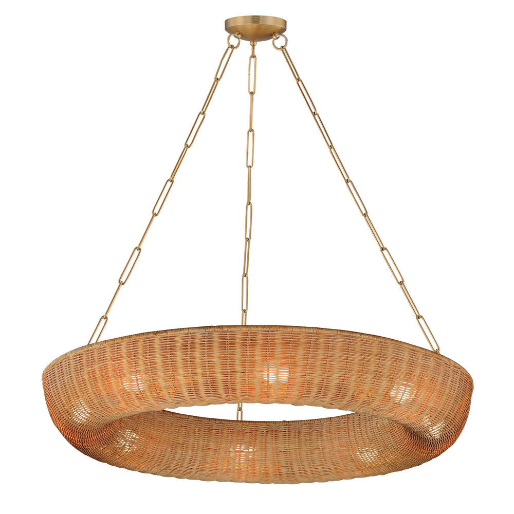 Maxim - Eight Light Pendant - Bower - Natural Aged Brass- Union Lighting Luminaires Decor