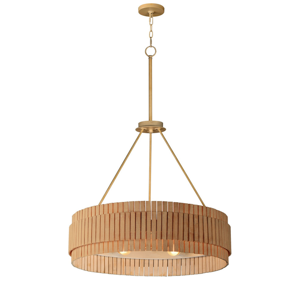 Maxim - Six Light Chandelier - Satori - Natural Aged Brass- Union Lighting Luminaires Decor