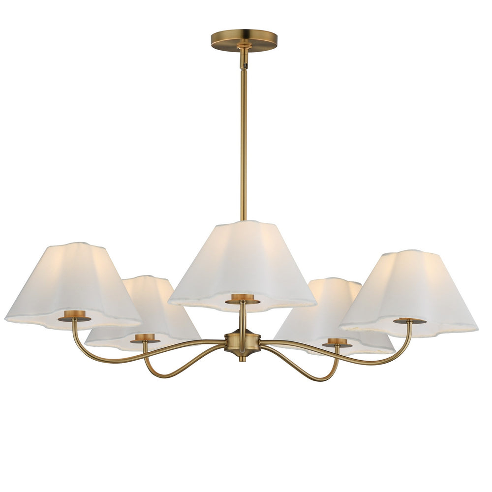 Maxim - Five Light Chandelier - Saxon - Natural Aged Brass- Union Lighting Luminaires Decor