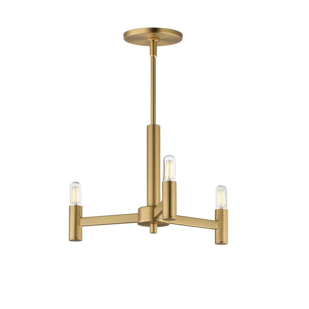 Maxim - Three Light Chandelier - Emana - Natural Aged Brass- Union Lighting Luminaires Decor