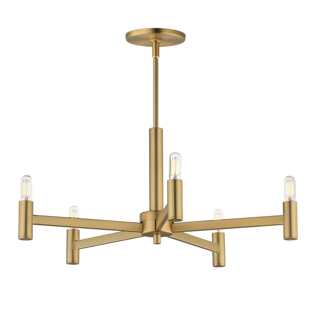 Maxim - Five Light Chandelier - Emana - Natural Aged Brass- Union Lighting Luminaires Decor