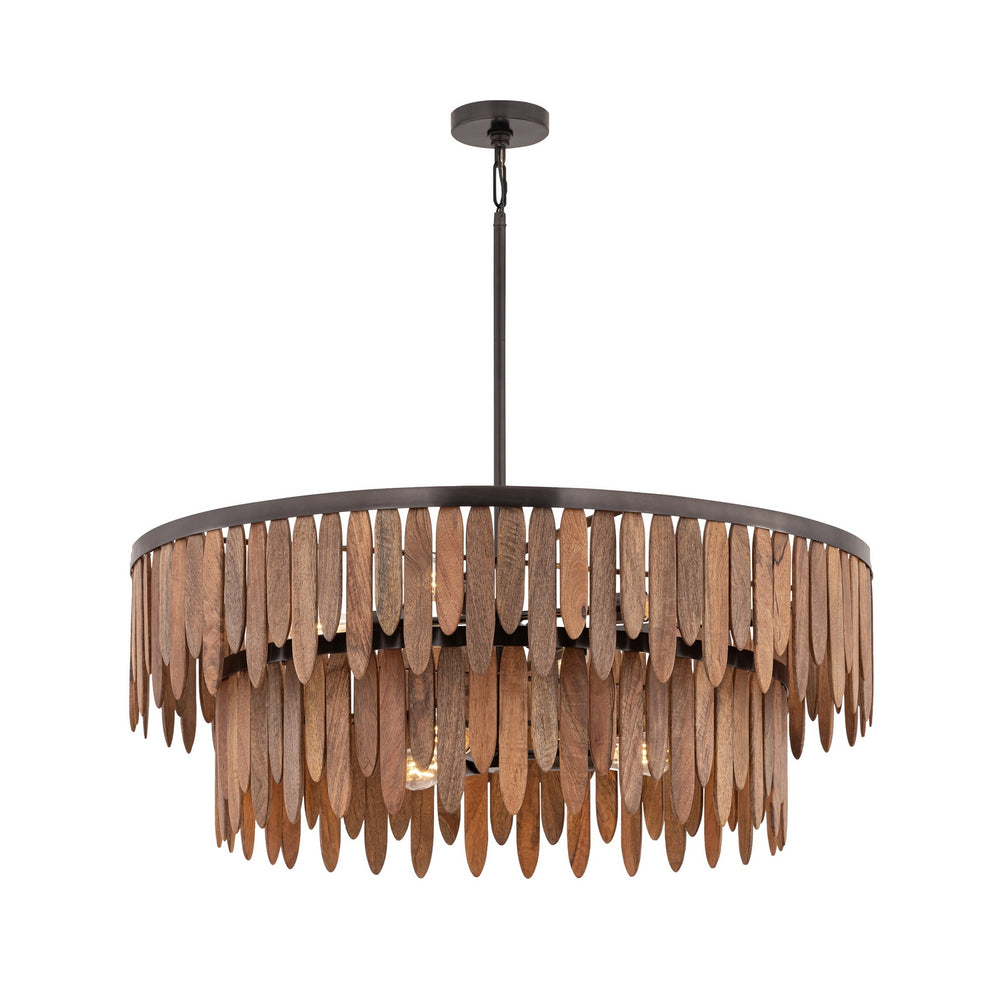 Maxim - Seven Light Pendant - Marimba - Walnut- Union Lighting Luminaires Decor