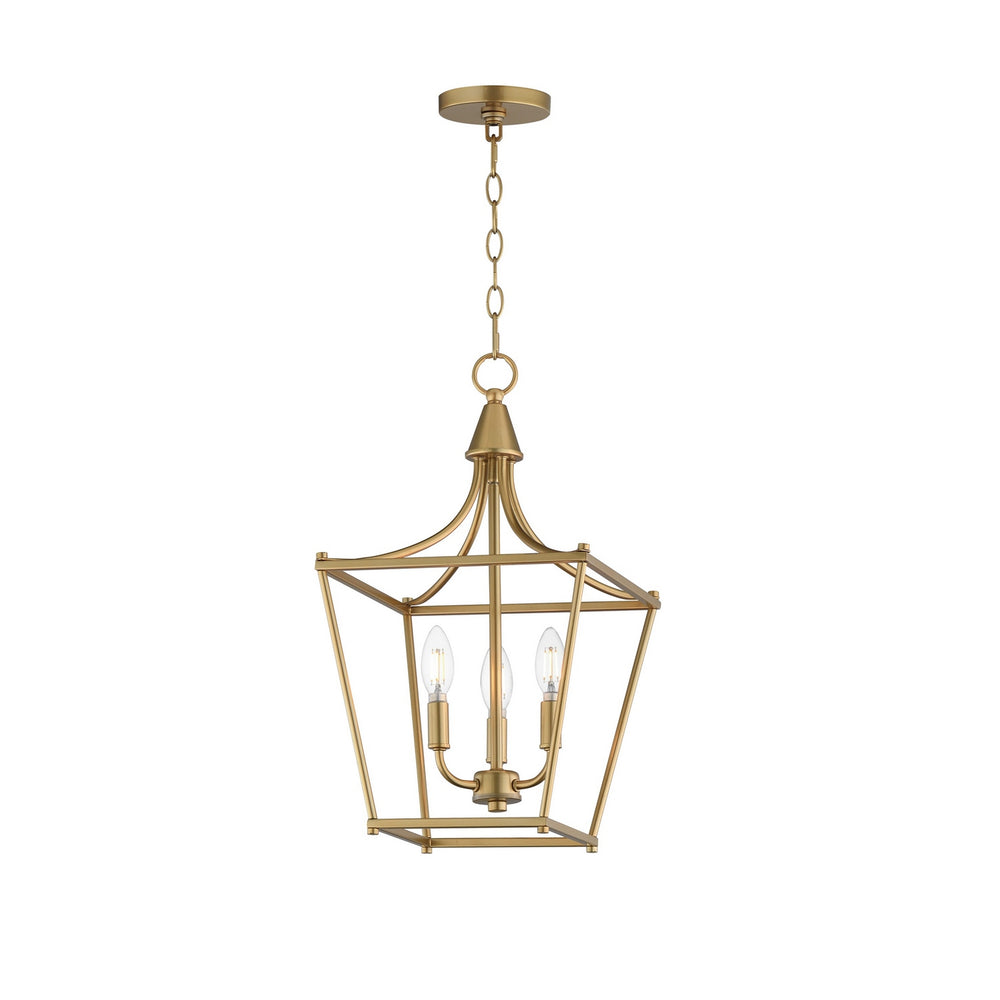 Maxim - Three Light Pendant - Clifton - Natural Aged Brass- Union Lighting Luminaires Decor