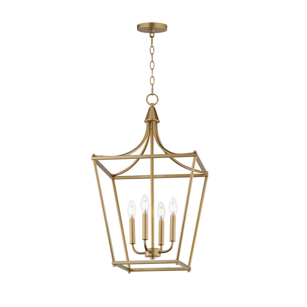 Maxim - Four Light Pendant - Clifton - Natural Aged Brass- Union Lighting Luminaires Decor