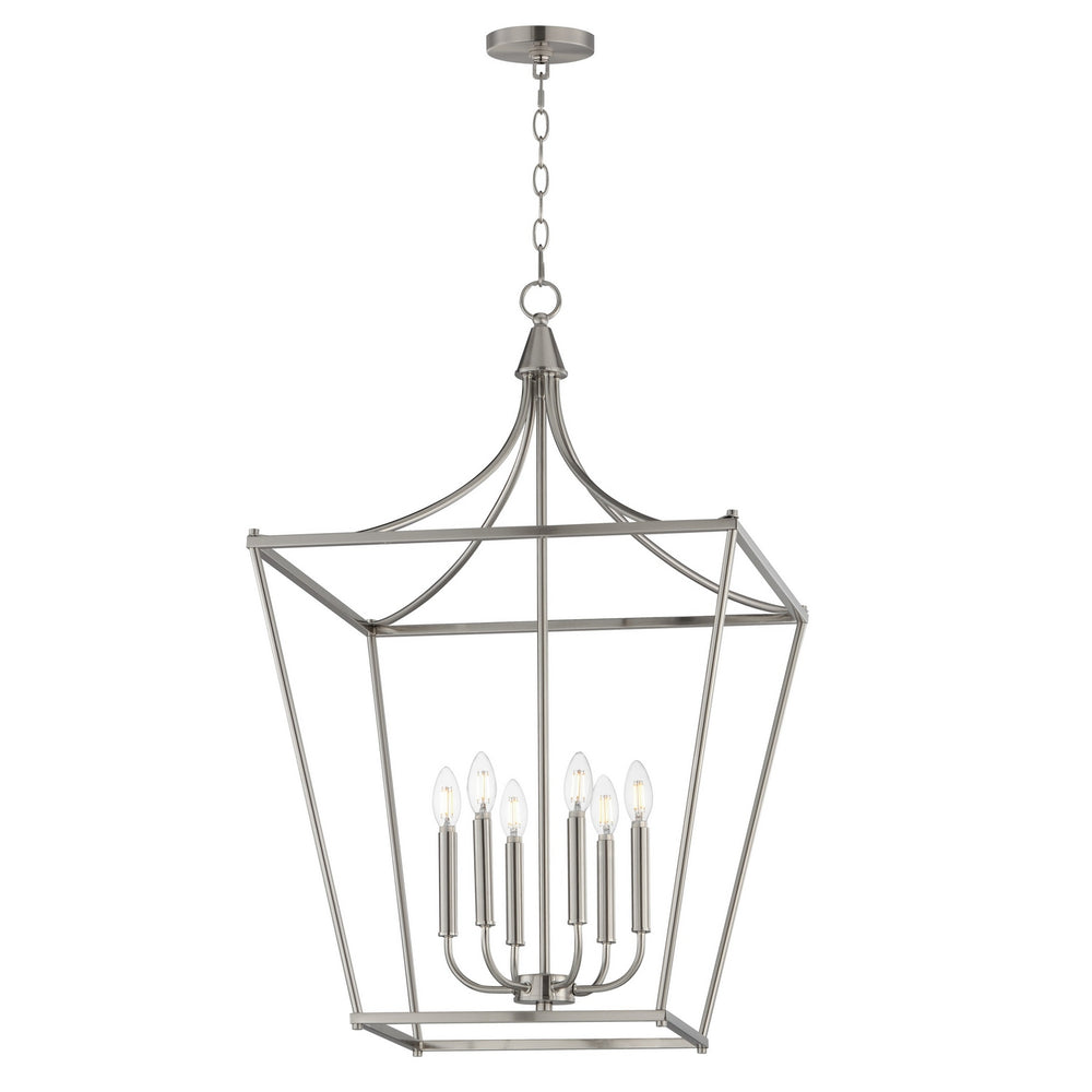 Maxim - Six Light Pendant - Clifton - Satin Nickel- Union Lighting Luminaires Decor