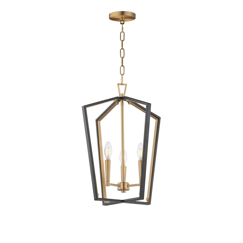Maxim - Three Light Pendant - Melrose - Black / Natural Aged Brass- Union Lighting Luminaires Decor