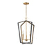 Maxim - Three Light Pendant - Melrose - Black / Natural Aged Brass- Union Lighting Luminaires Decor