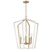 Maxim - Five Light Pendant - Melrose - White/Natural Aged Brass- Union Lighting Luminaires Decor