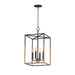 Maxim - Four Light Pendant - SoHo - Black/Weathered Brass- Union Lighting Luminaires Decor