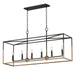 Maxim - Six Light Linear Pendant - SoHo - Black/Weathered Brass- Union Lighting Luminaires Decor