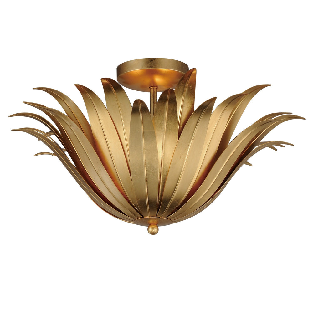 Maxim - Three Light Semi Flush/Pendant Convertible - Firenze - Gold Leaf- Union Lighting Luminaires Decor